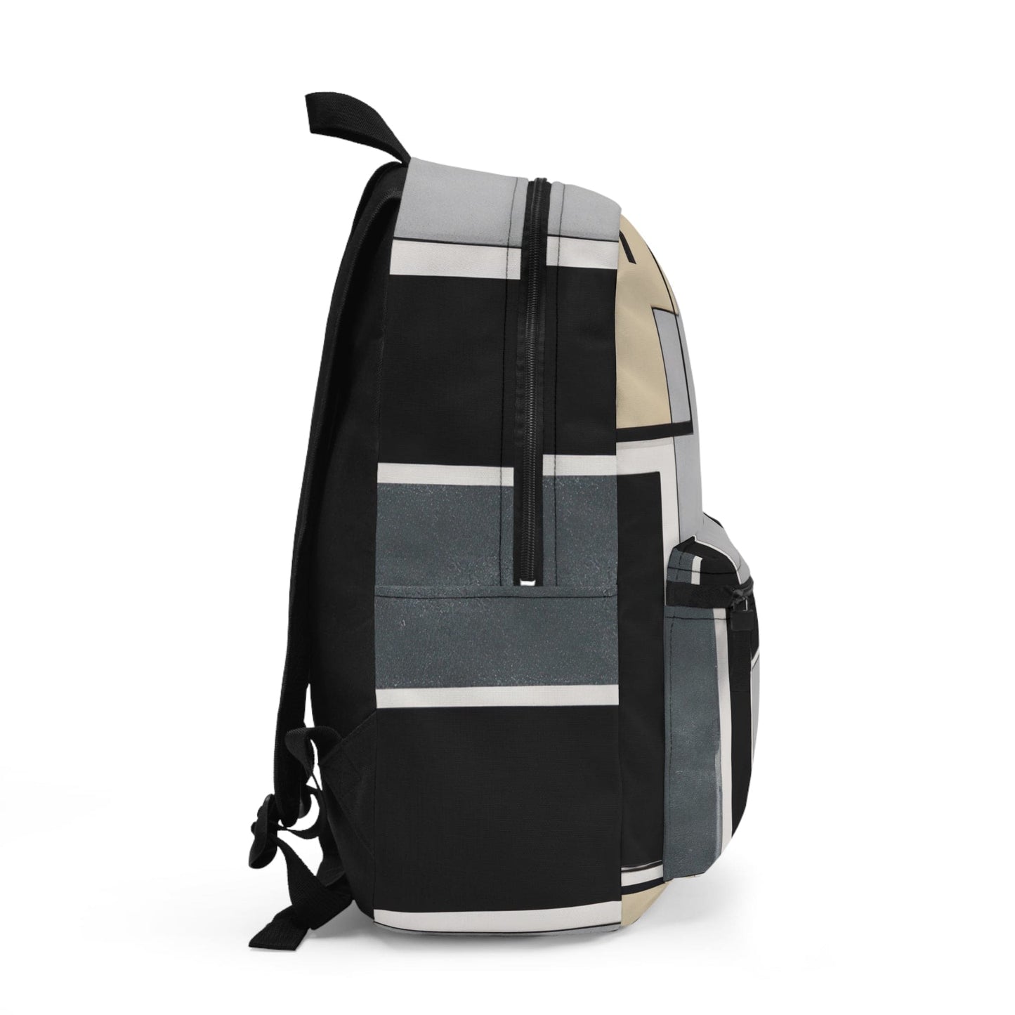 Backpack Work/school/leisure - Waterproof - Abstract Black Grey Brown Geometric Contemporary Art Shapes-1