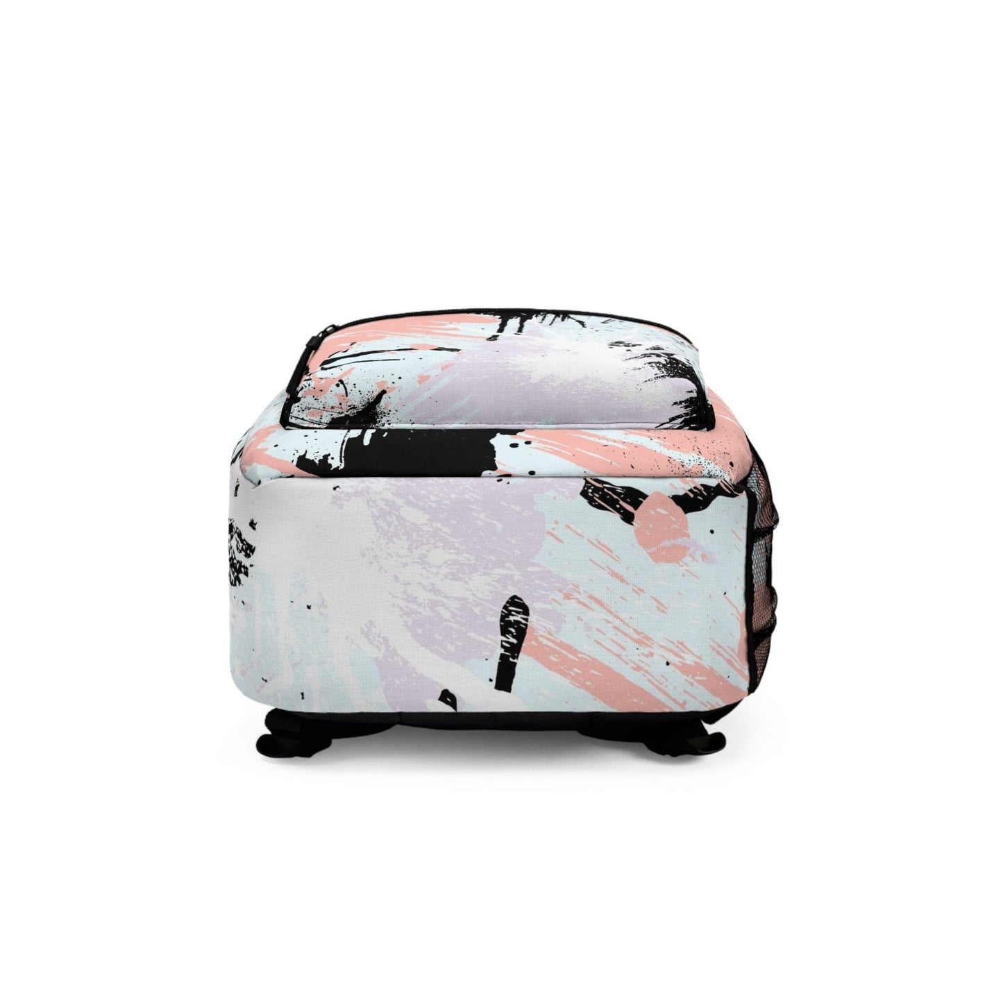 Backpack Work/school/leisure - Waterproof - Abstract Pink Black White Paint Splatter Pattern-4