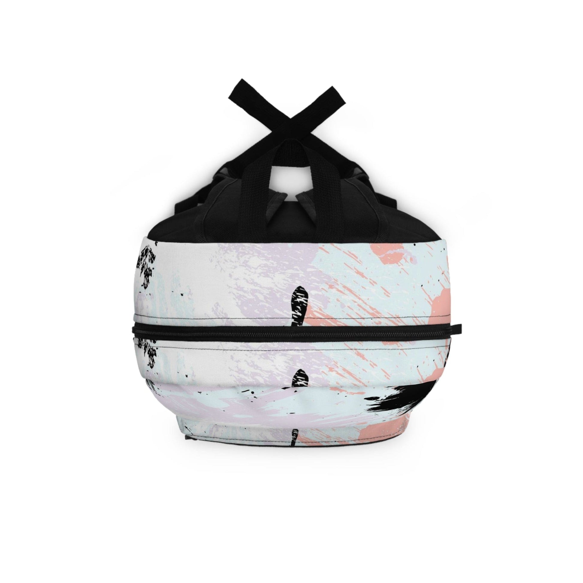 Backpack Work/school/leisure - Waterproof - Abstract Pink Black White Paint Splatter Pattern-3