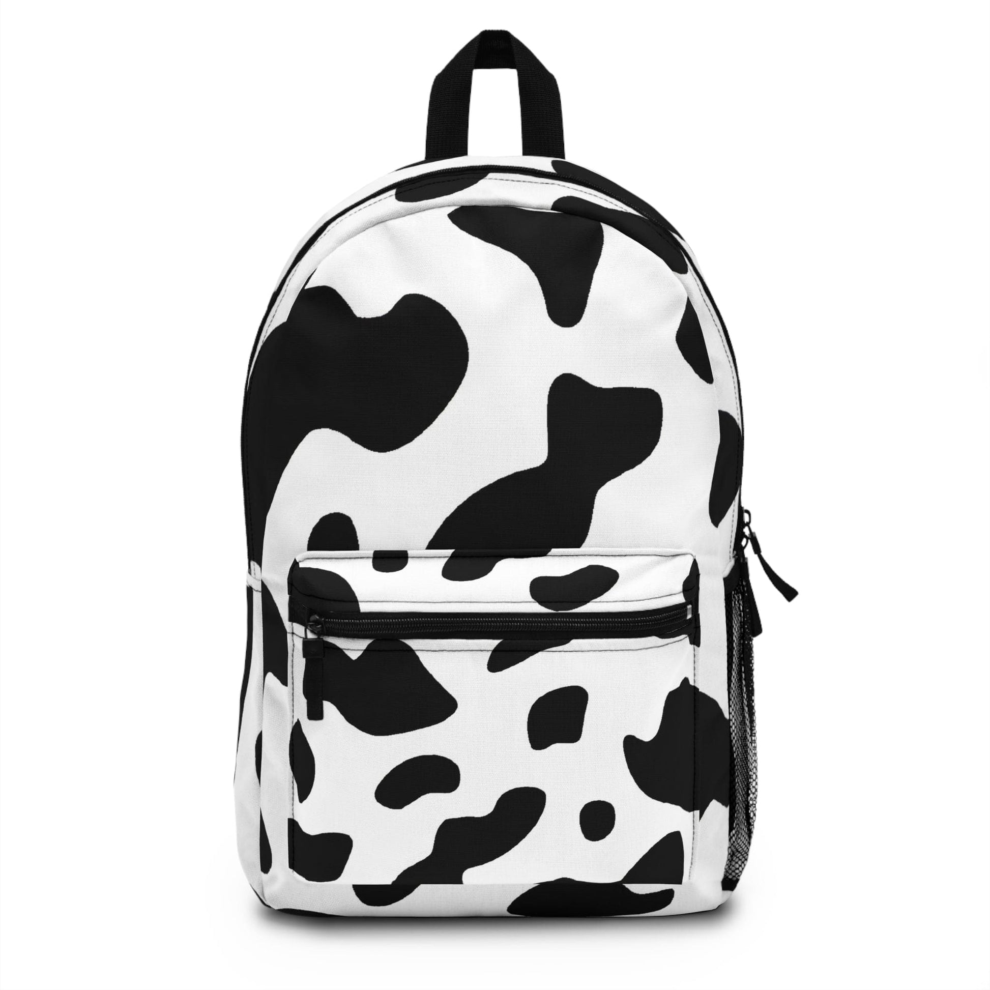 Backpack Work/school/leisure - Waterproof - Black and White Abstract Cow Print Pattern-0