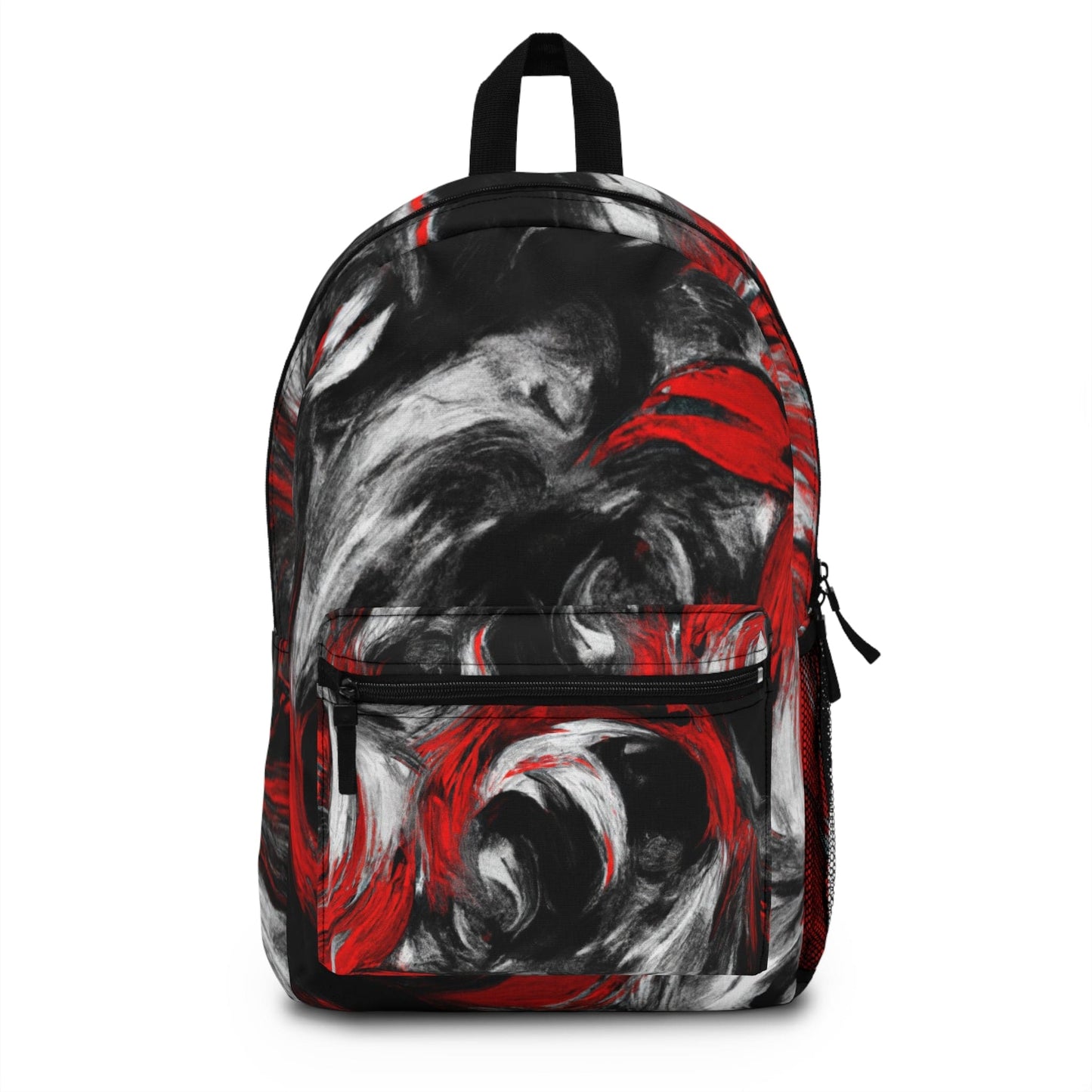 Backpack Work/school/leisure - Waterproof - Decorative Black Red White Abstract Seamless Pattern-0