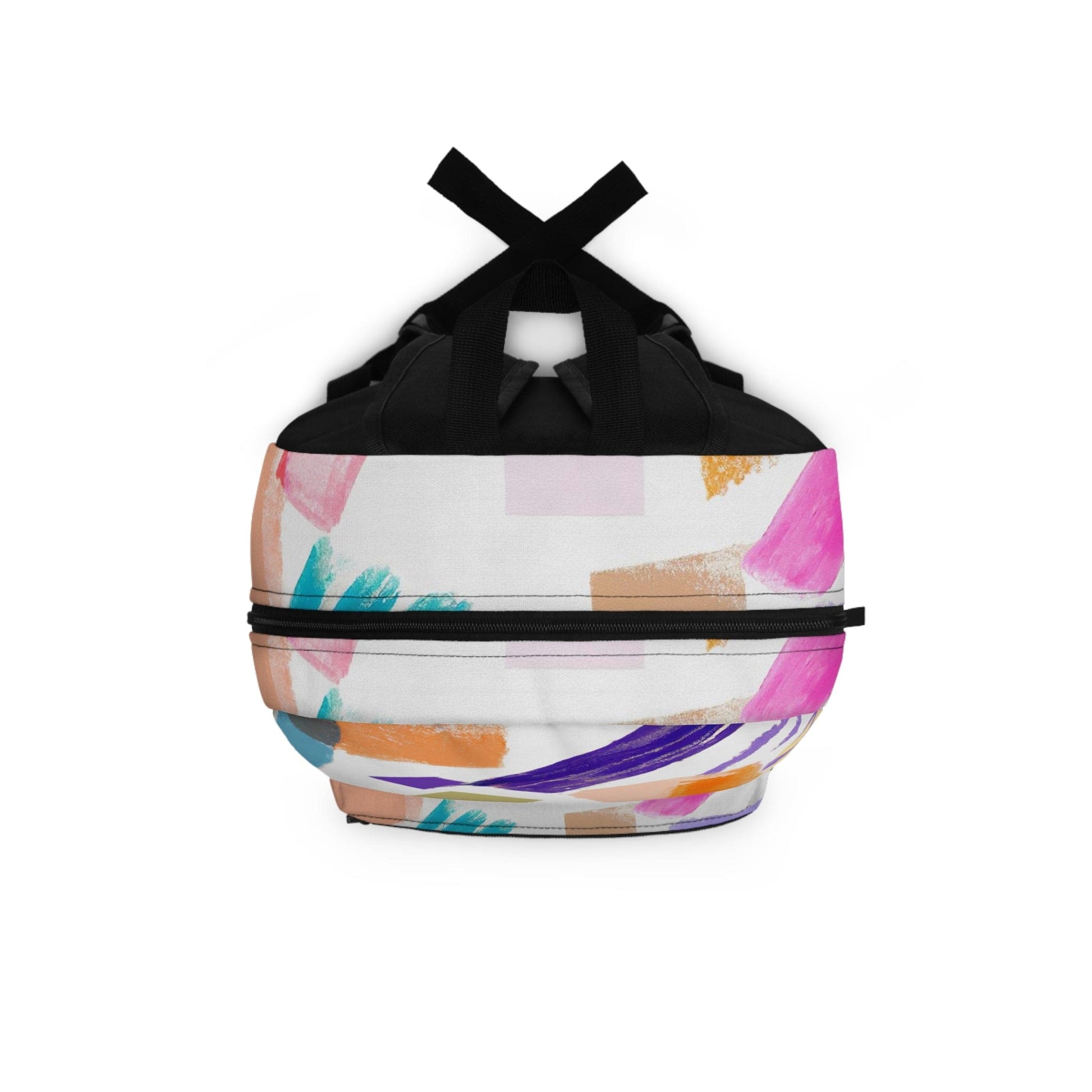 Backpack Work/school/leisure - Waterproof - Multicolor Pastel Geometric Brush Stroke Pattern-3