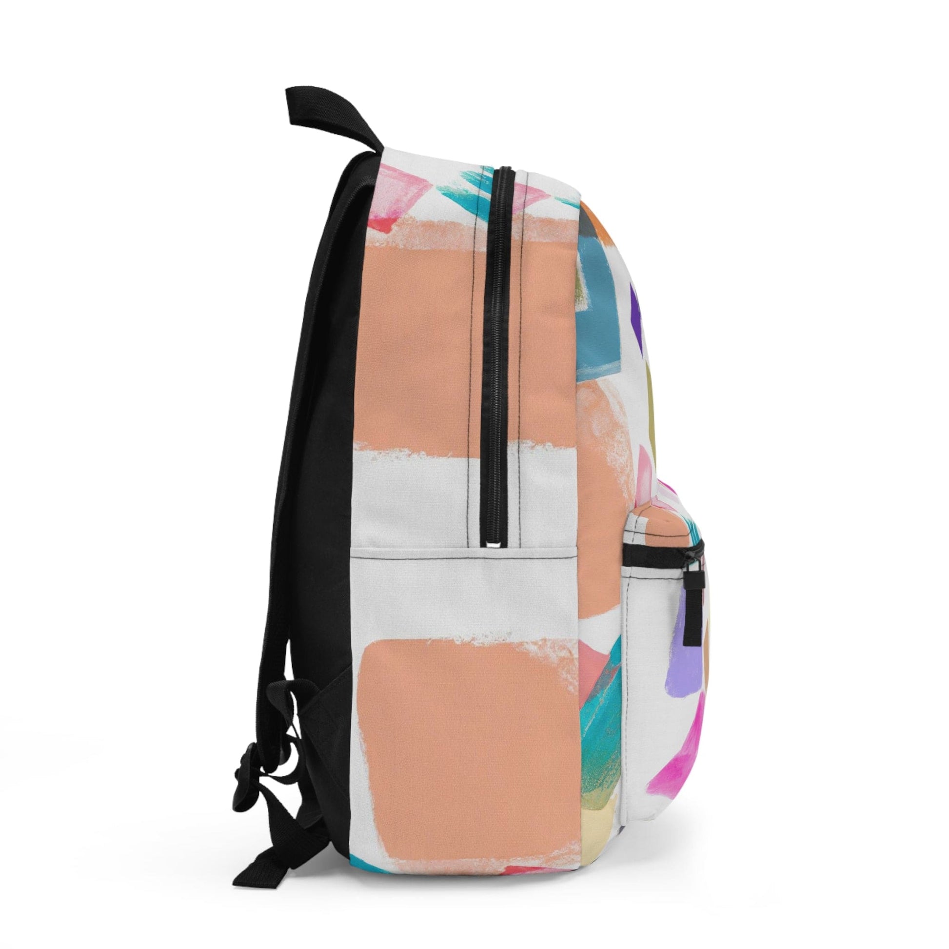 Backpack Work/school/leisure - Waterproof - Multicolor Pastel Geometric Brush Stroke Pattern-1