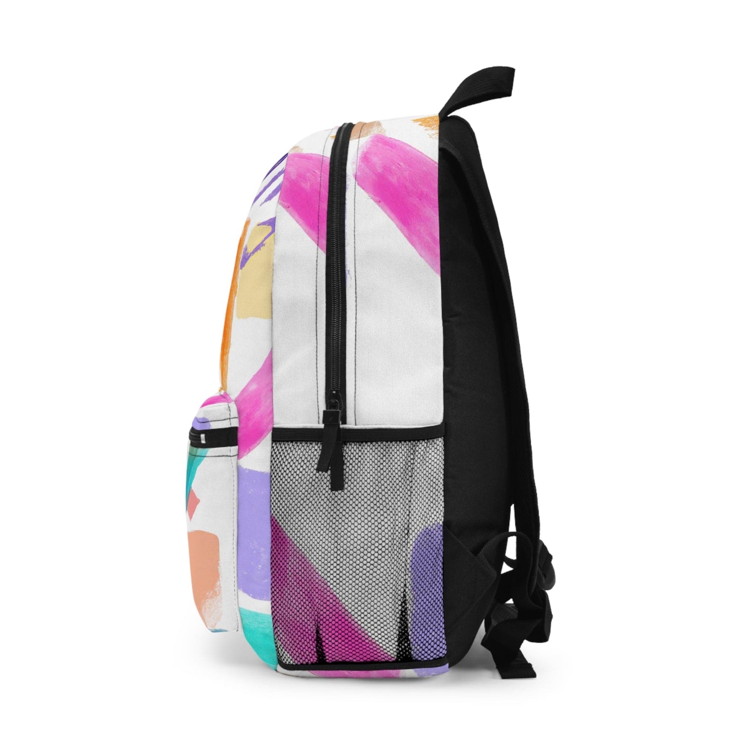 Backpack Work/school/leisure - Waterproof - Multicolor Pastel Geometric Brush Stroke Pattern-2