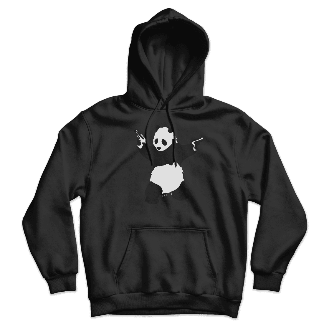 Banksy Pandamonium Armed Panda Unisex Hoodie-5