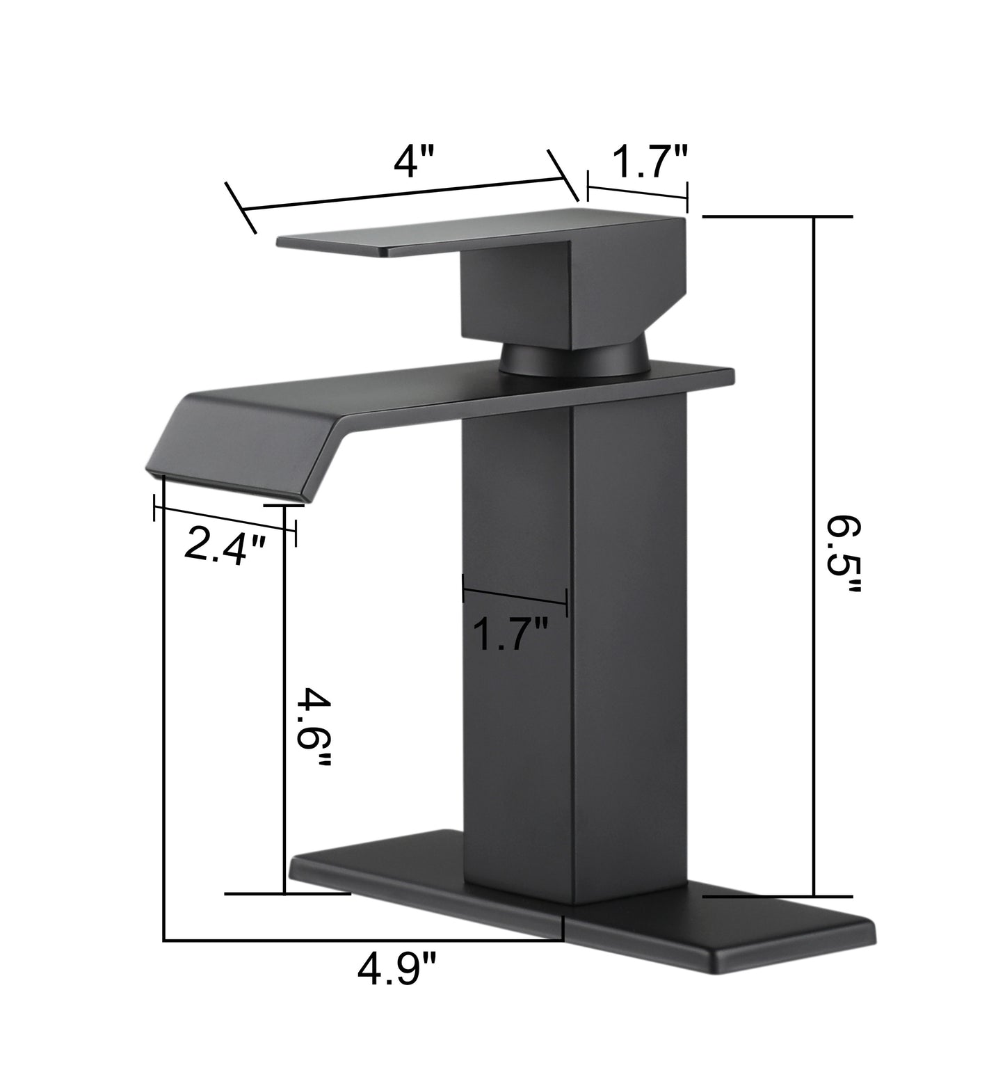 Waterfall Spout Bathroom Faucet,Single Handle Bathroom Vanity Sink Faucet