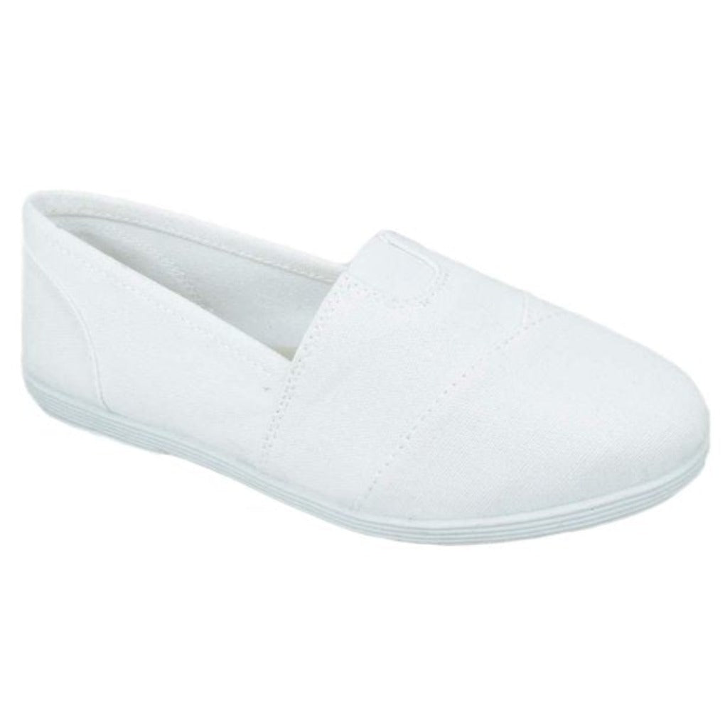 White Canvas Slip-On Shoes - American Smart