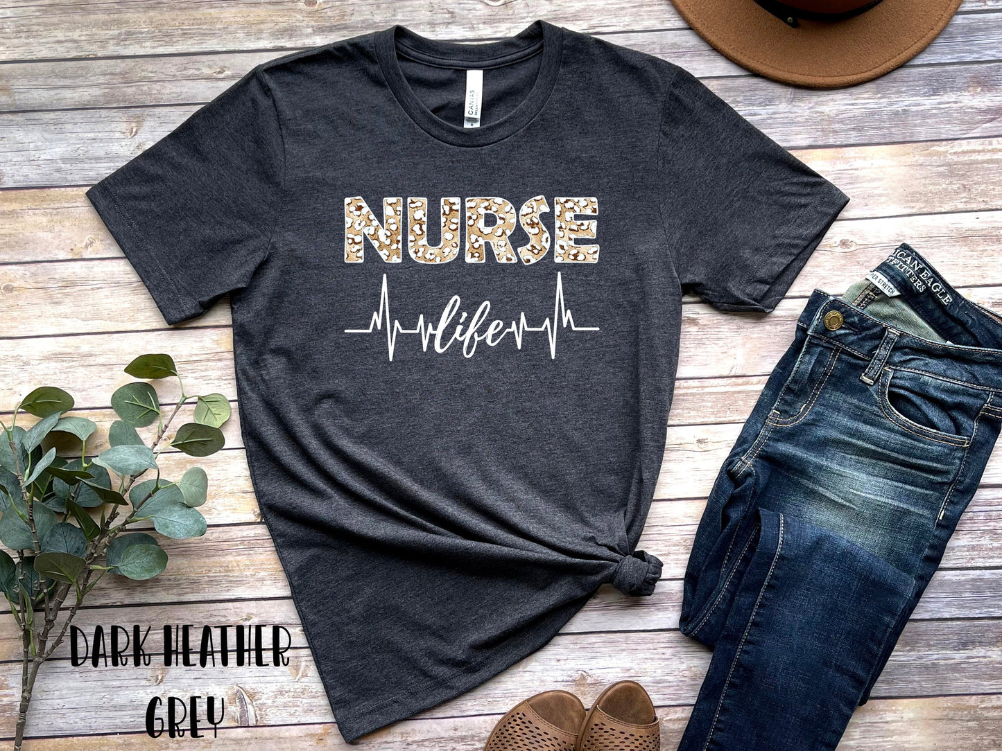 Leopard Nurse Life Shirt, Nurse Life Shirt, Nurse Shirts - American Smart