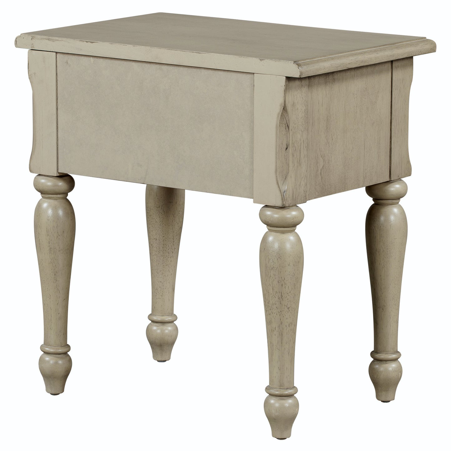 Solid Wood traditional One-Drawer Side Table End Table Nightstand, Stone Gray