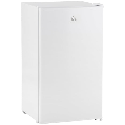 3.2 Cu.Ft Mini Fridge with Freezer, Single Door Compact Refrigerator with Adjustable Thermostat, Shelf and Reversible Door for Bedroom, Dorm, Home Office, Energy Efficient, White