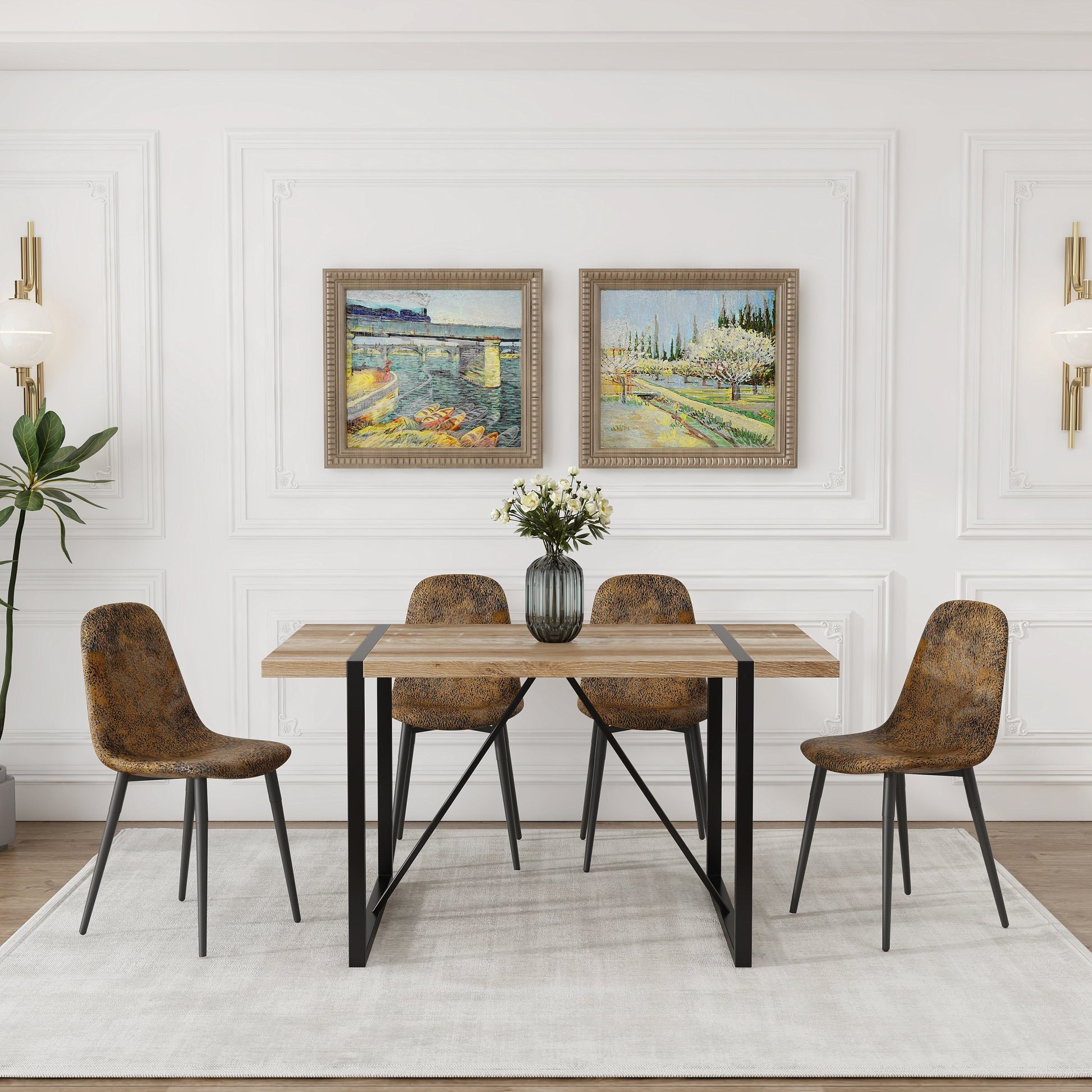 Dining Table and 4 Modern Dining Chairs-2