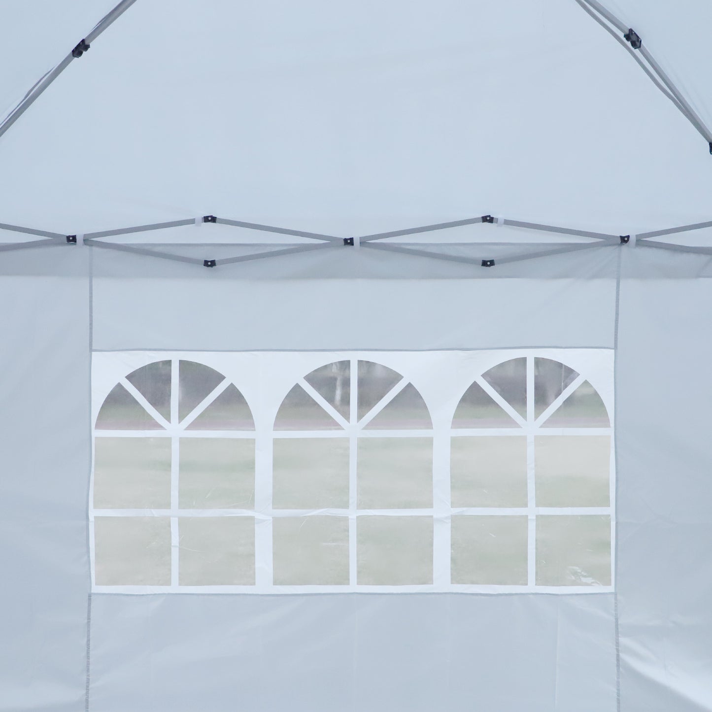 Outdoor 10x 10Ft Pop Up Gazebo Canopy Tent Removable Sidewall with Zipper,2pcs Sidewall with Windows,with 4pcs Weight sand bag,with Carry Bag,White