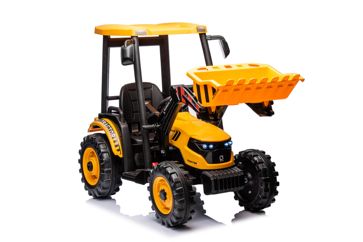 24V Ride On Excavator, Kids' Ride on Car Toys Battery Powered Electric Vehicles with Trailer, Digger for Toddlers (Yellow)