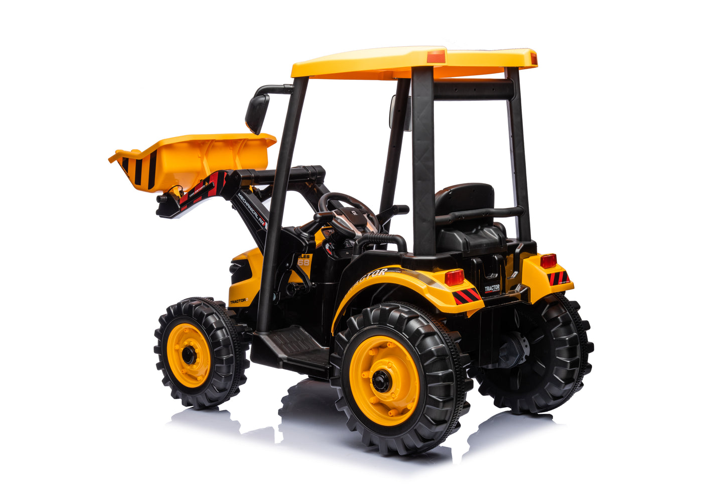 24V Ride On Excavator, Kids' Ride on Car Toys Battery Powered Electric Vehicles with Trailer, Digger for Toddlers (Yellow)