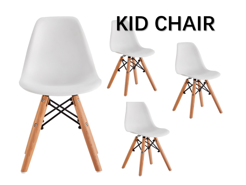 D&N Kids Chairs , ( 4 Pieces of SET) Plastic White ; 4 pcs per set