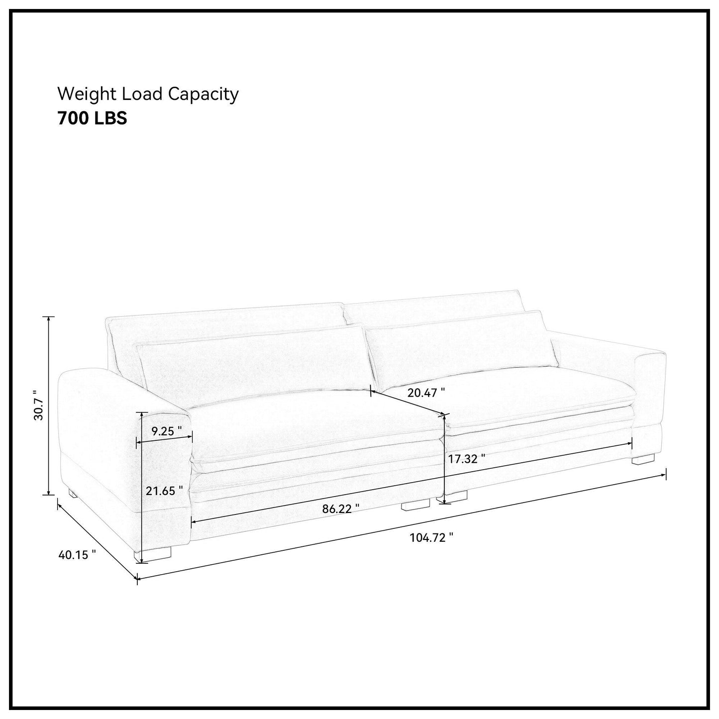 Modern Upholstered  Mid-Century Sofa Couch-9