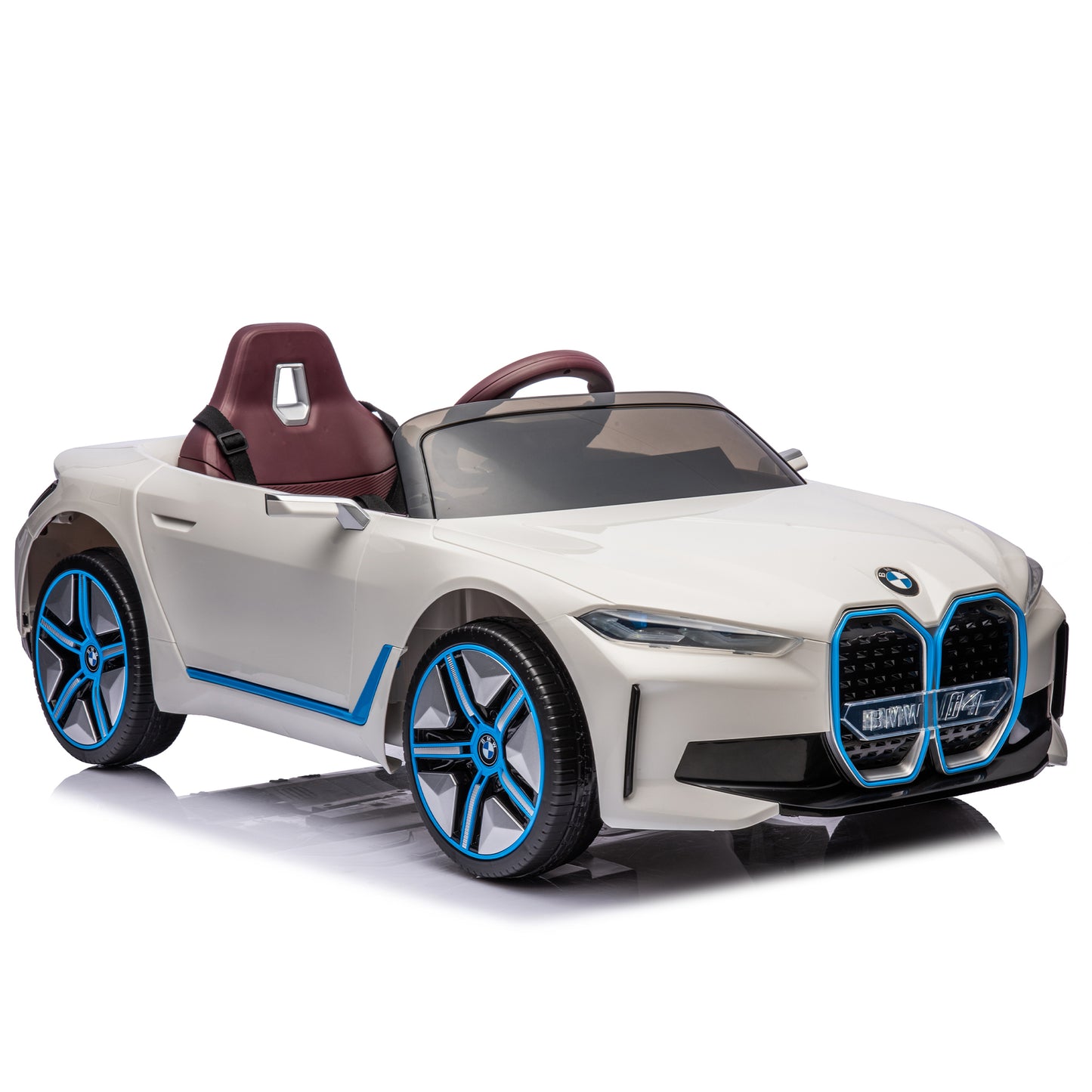 Licensed BMW I4,12v Kids ride on car 2.4G W/Parents Remote Control,electric car for kids,Three speed adjustable,Power display, USB,MP3 ,Bluetooth,LED light,Two-point safety belt,story