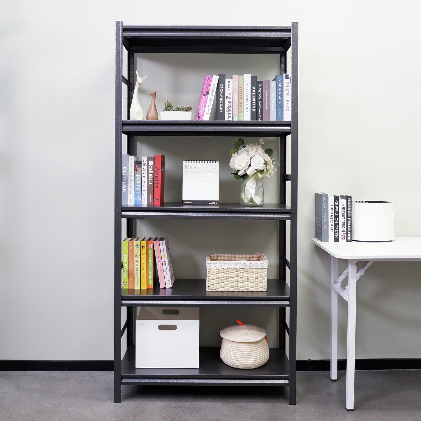 Storage Shelves  5 Tier Heavy Duty Metal Shelving Unit Adjustable Shelving Units and Storage Rack Kitchen Garage Shelf H72 * W35.4 * D15.7