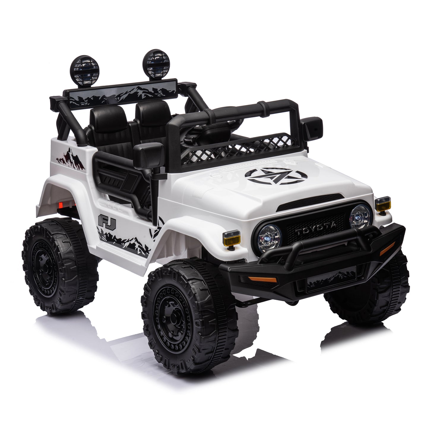 Licensed TOYOTA FJ Cruiser,12V Kids ride on car 2.4G W/Parents Remote Control,electric car for kids,Three speed adjustable,Power display, USB,MP3 ,Bluetooth,LED light,Three-point safety belt