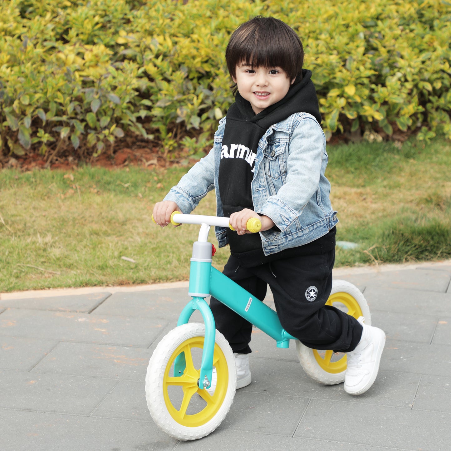 11inch Kids Balance Bike Adjustable Height Carbon Steel & PE Tires for 2-6 Years