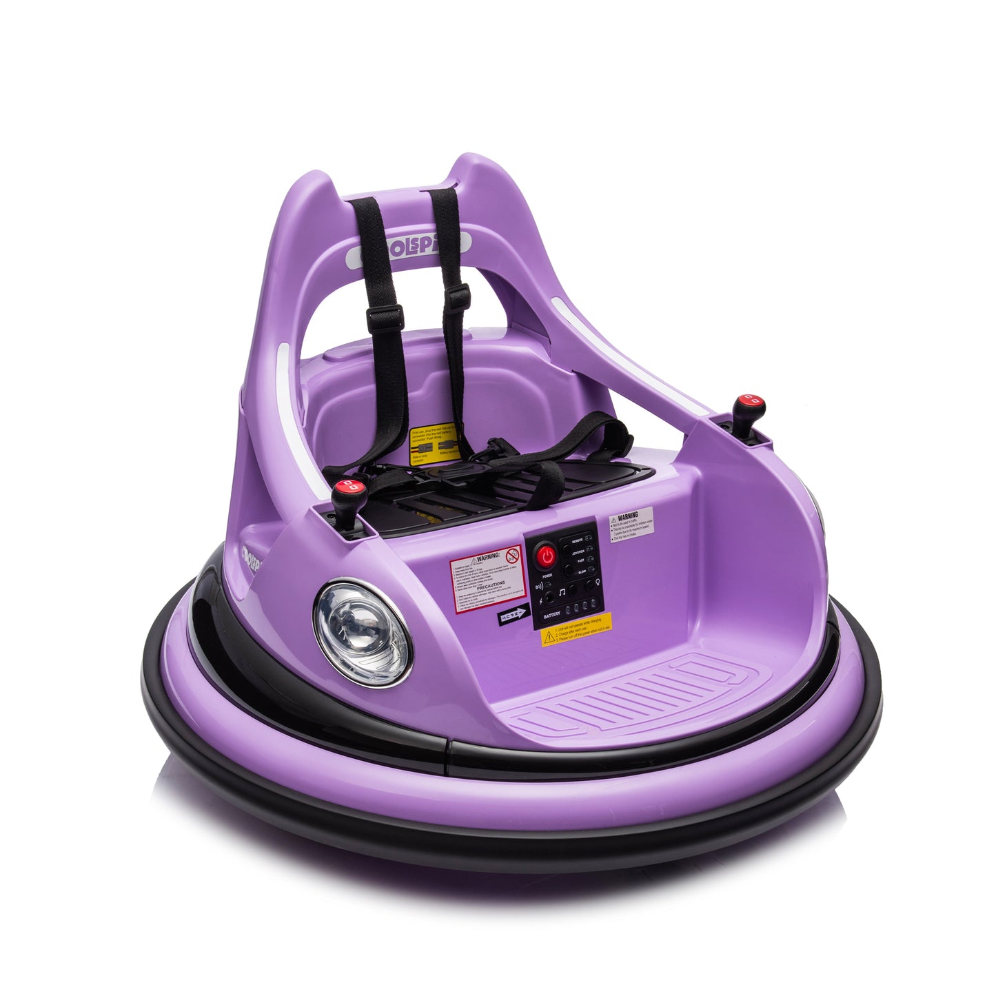 12V ride on bumper car for kids,electric car for kids,1.5-5 Years Old,W/Remote Control, LED Lights, Bluetooth & 360 Degree Spin, Vehicle body with anti-collision padding
Five-point Safety Belt,2wd