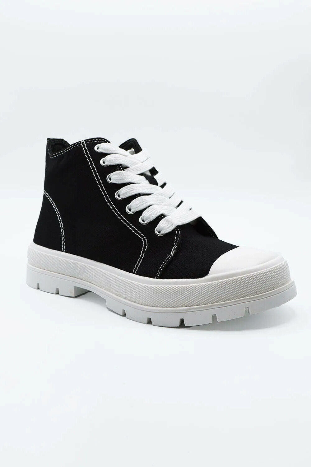 Chunky Platform Heel High-Top Sneakers - American Smart