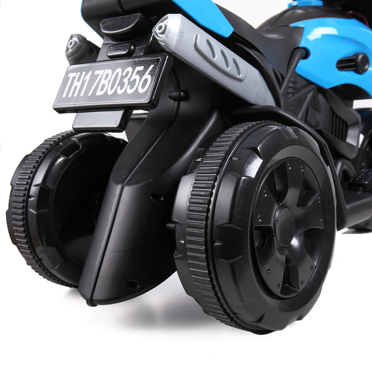 6V Kids Ride On Motorcycle with Headlights, Battery-Powered 3-Wheel Bicycle - Blue