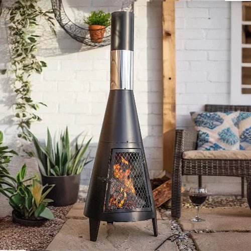 Modern Mesh Chiminea Fireplace-0