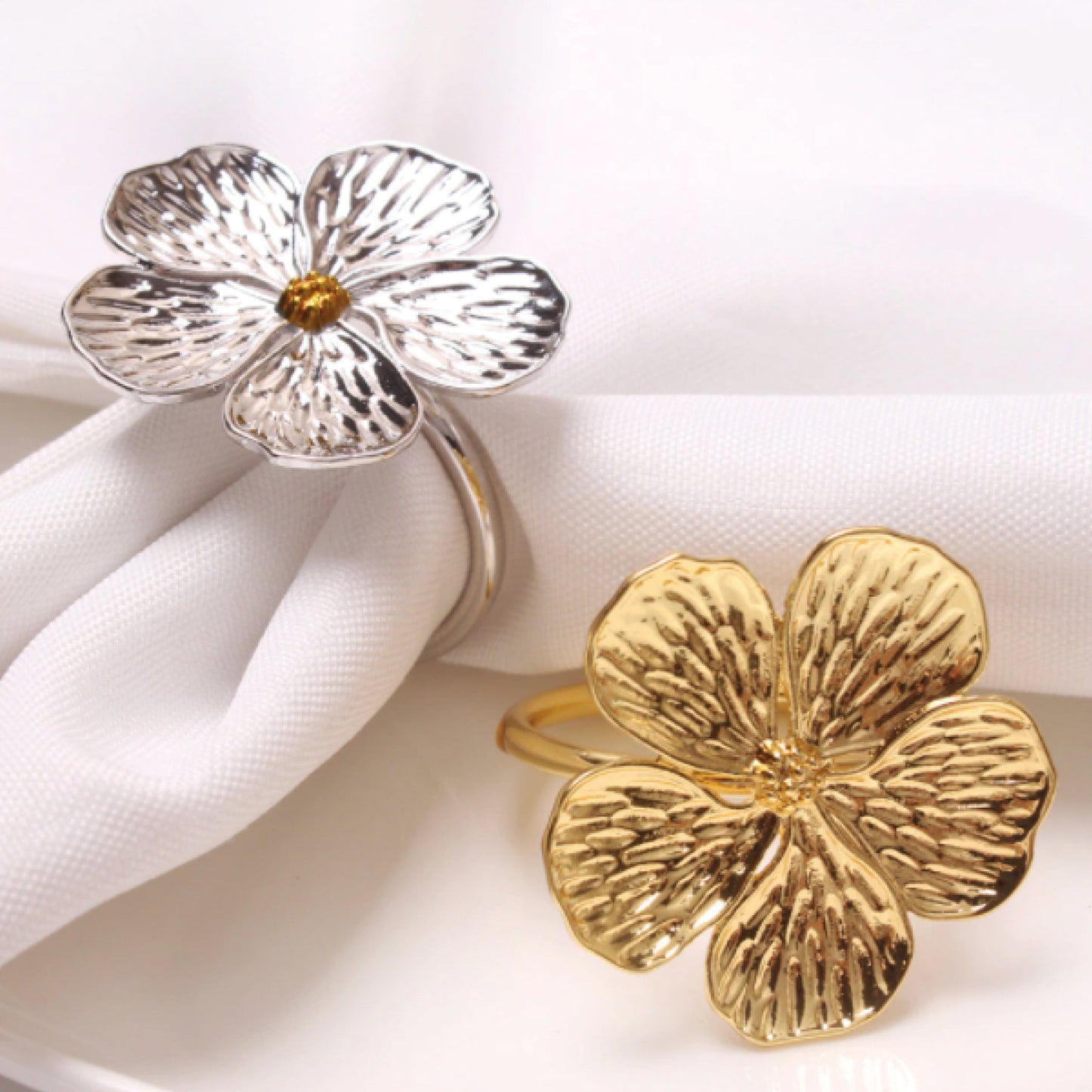 5 Leaf Flower Napkin Ring Set of 6-0