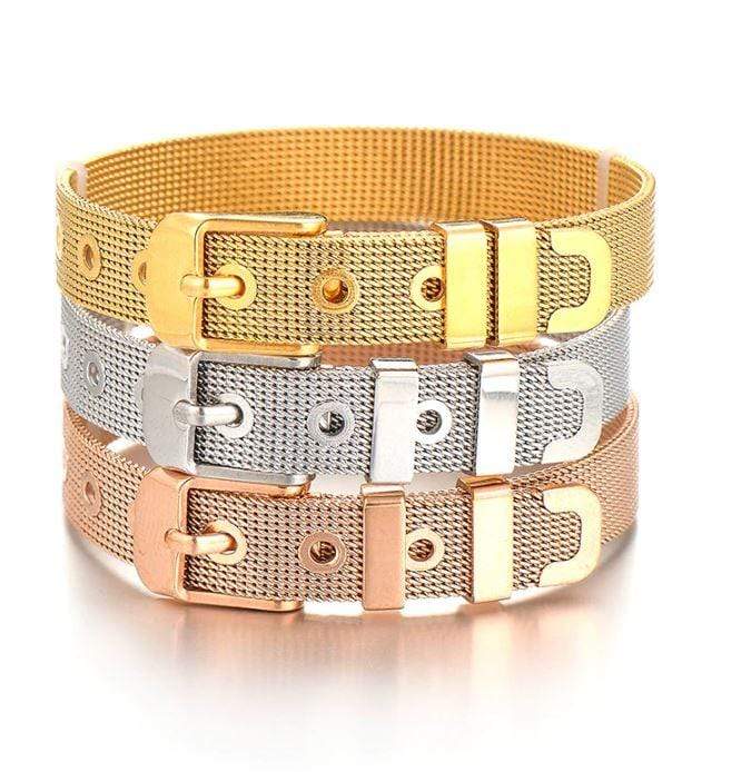 Stainless Steel Slider Bracelet -Gold-7