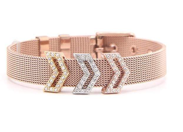 Stainless Steel Slider Bracelet -Rose Gold-2