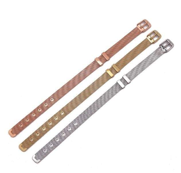 Stainless Steel Slider Bracelet -Rose Gold-9