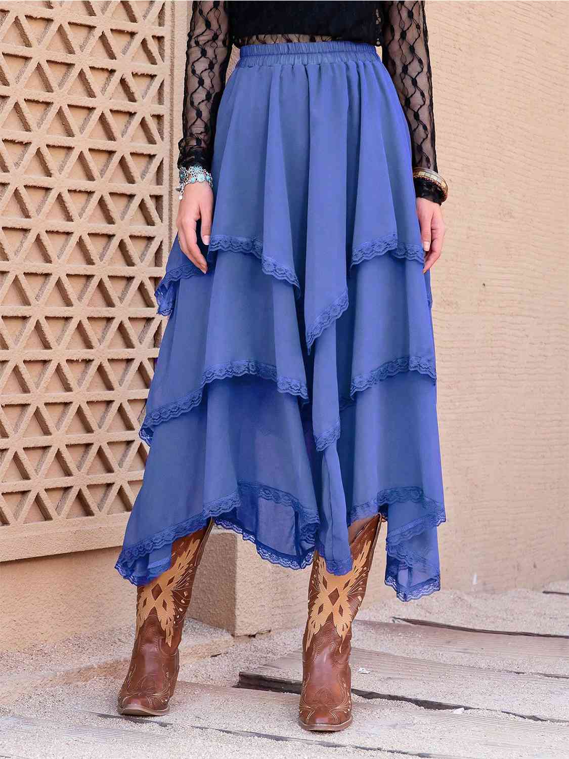 Tasha Tiered Midi Skirt-1