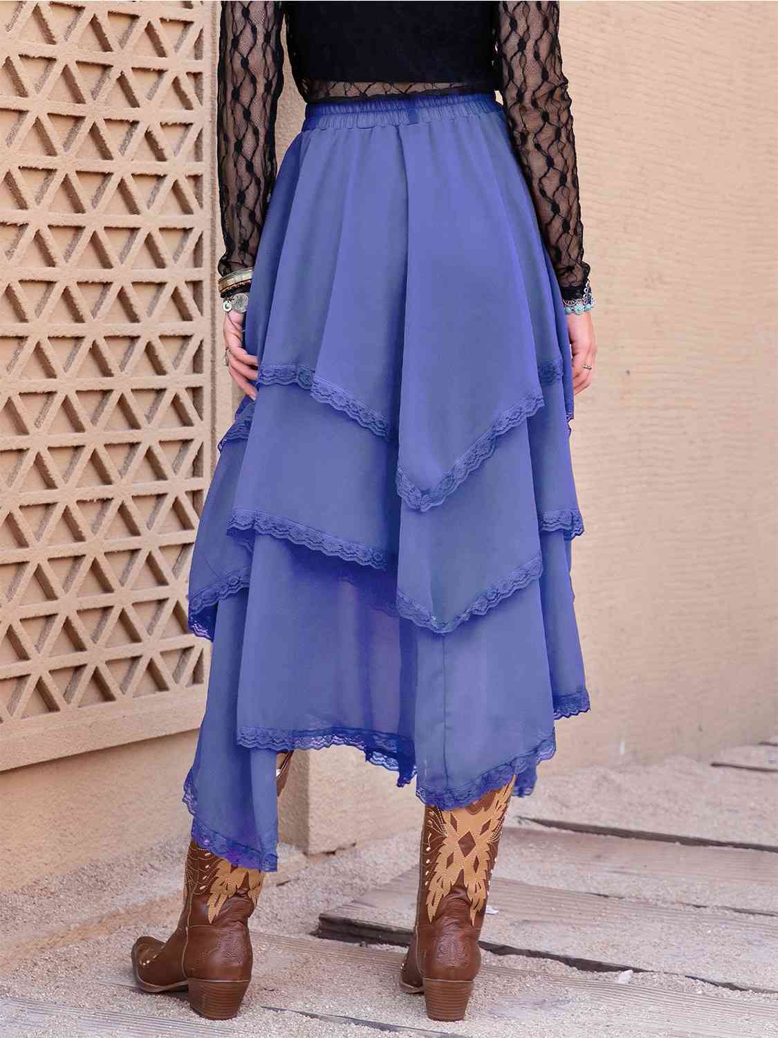 Tasha Tiered Midi Skirt-2