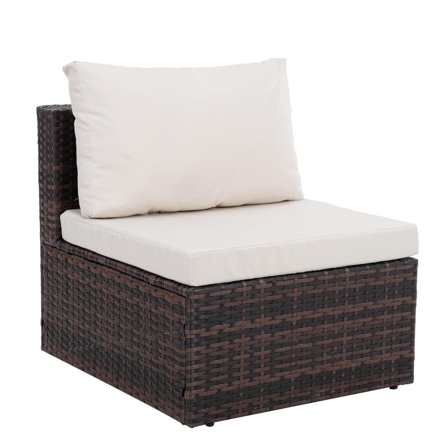 Patio Furniture, Outdoor Furniture, Seasonal PE Wicker Furniture, 5 Set Wicker Furniture With Tempered Glass Coffee Table,