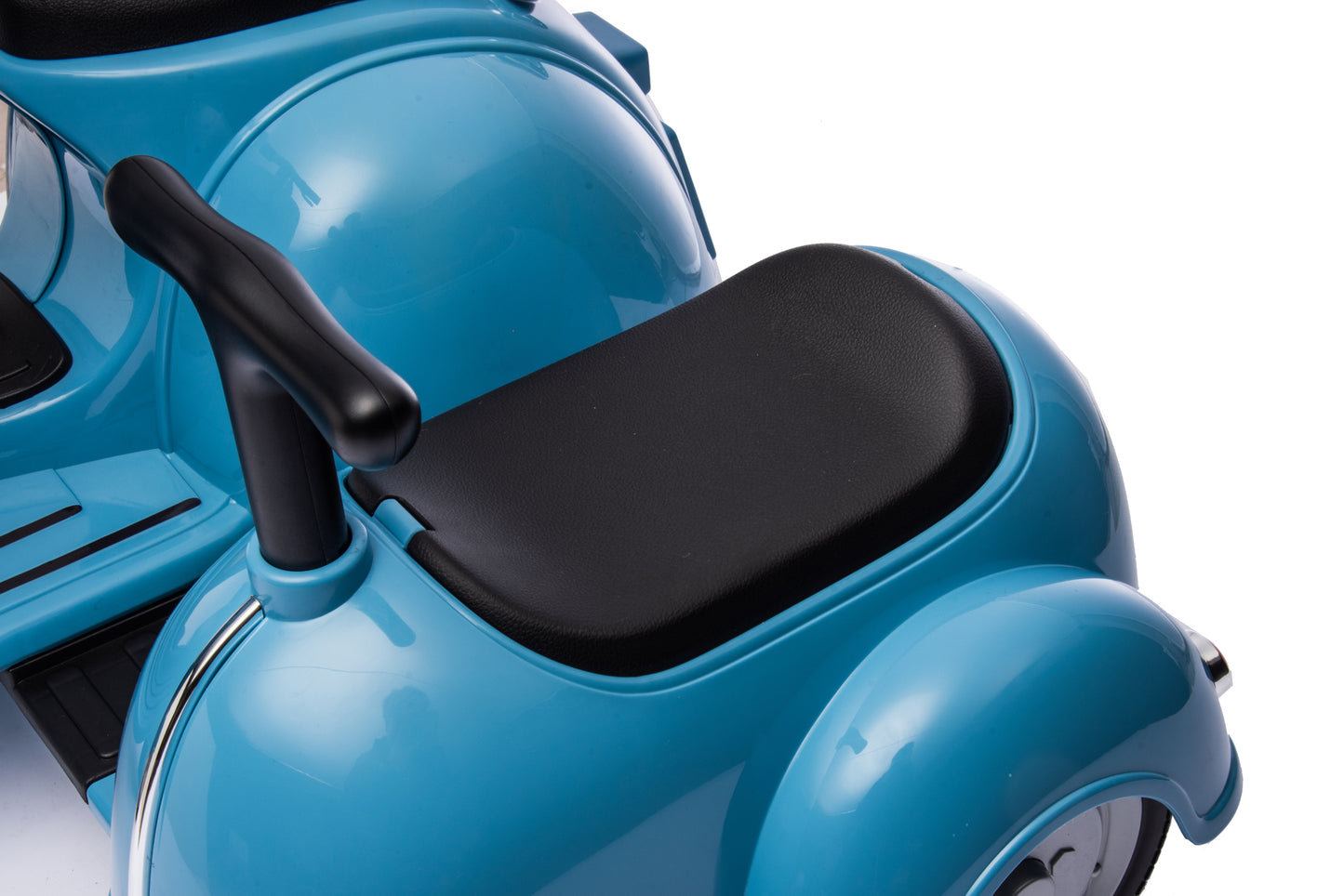 6V LICENSED Vespa Scooter Motorcycle with Side Car for kids, Blue