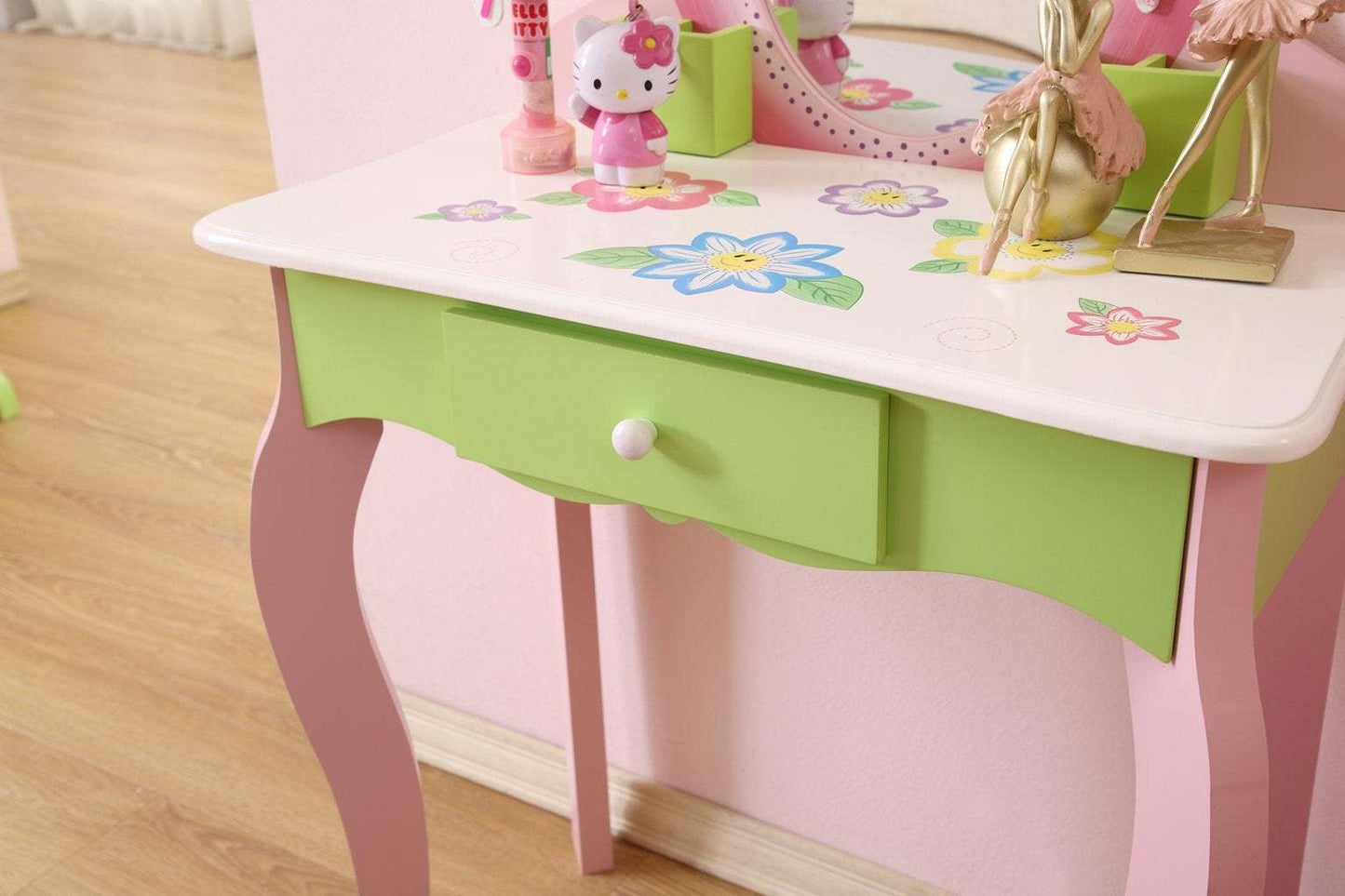 Kids Funnel Layla Girls Flower Vanity Set with Stool