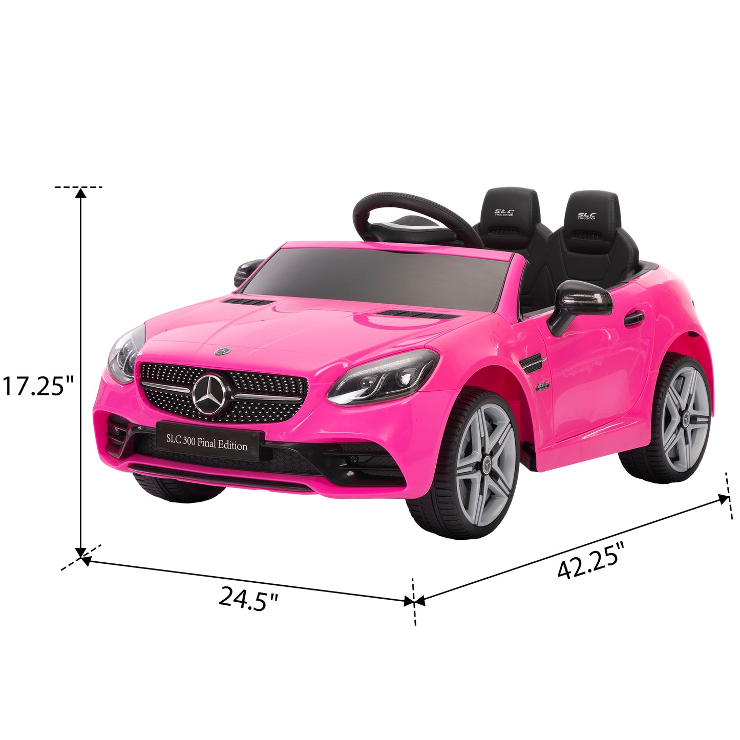 12V Kids SLC300 Ride On Toy Car, Electric Battery Powered Vehicles with LED Lights, Horn, for Children 3-6