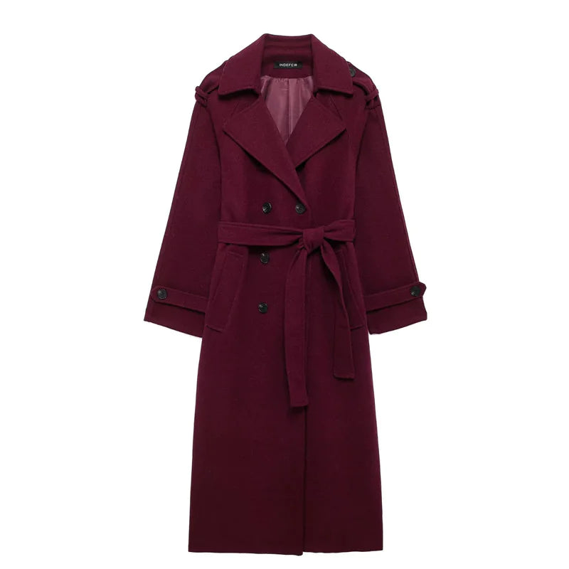 Women's Double-Breasted Wool Coat