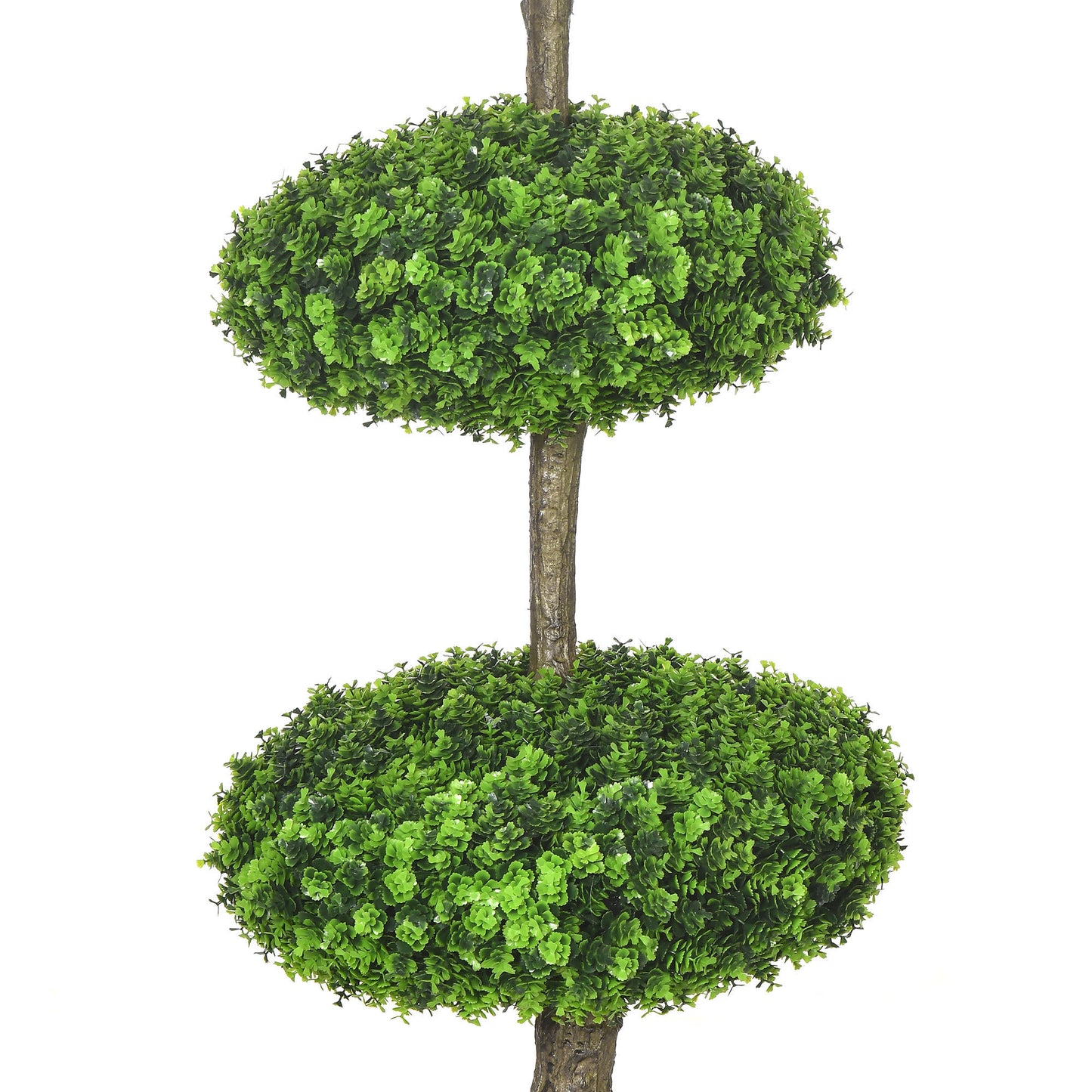 HOMCOM Set of 2 Artificial Boxwood Topiary Trees in Pots, 43.25" Artificial Plants Faux Trees for Home Office, Living Room Decor, Indoor & Outdoor