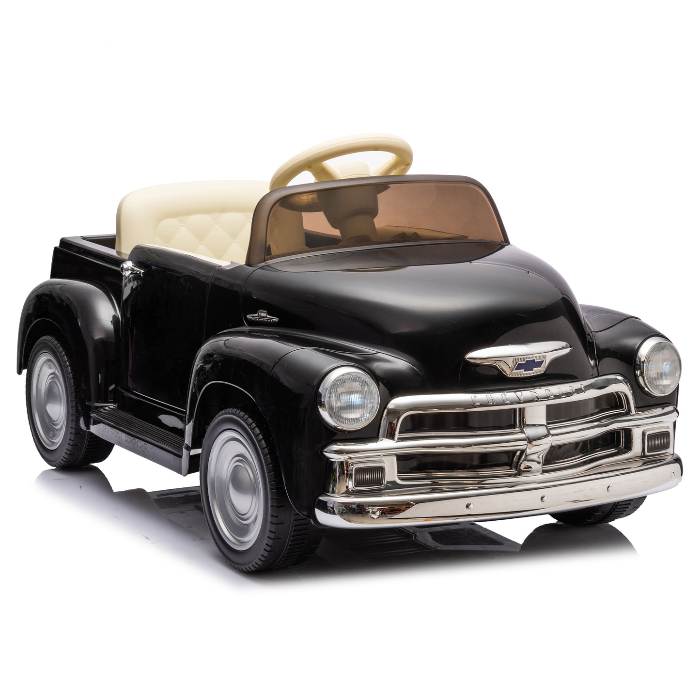 12V Kids Ride On truck car w/parents control, Licensed Chevrolet 3100 pickup,electric car for kid,Vintage modeling,3 speeds,LED Lights,Bluetooth,USB,High-power up to 4.35 km/h,age 3+