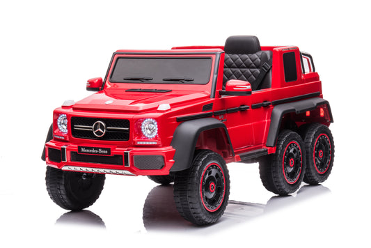 Kids Ride On Cars, Licensed Mercedes-Benz Electric Car for Kids with 6 Wheel Shock Absorber, 24V7AH Super Battery Powered Toy with Remote and Leather Seat,3 Speeds,Music,Horn,LED Lights