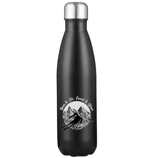 Born To Ski Forced To Work 17oz Stainless Water Bottle