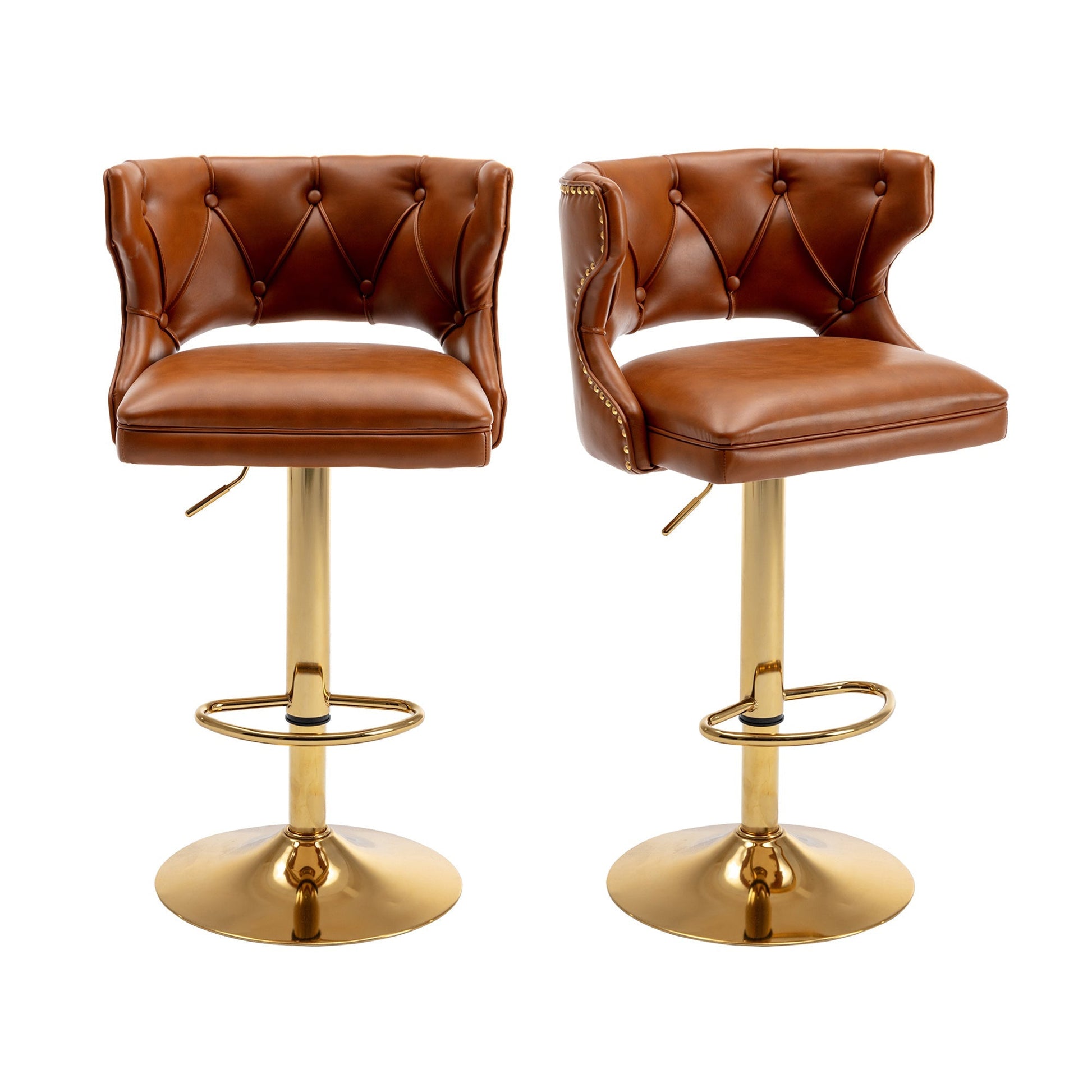 Set of 2 Modern Fashionable Velvet Bar Stools-9