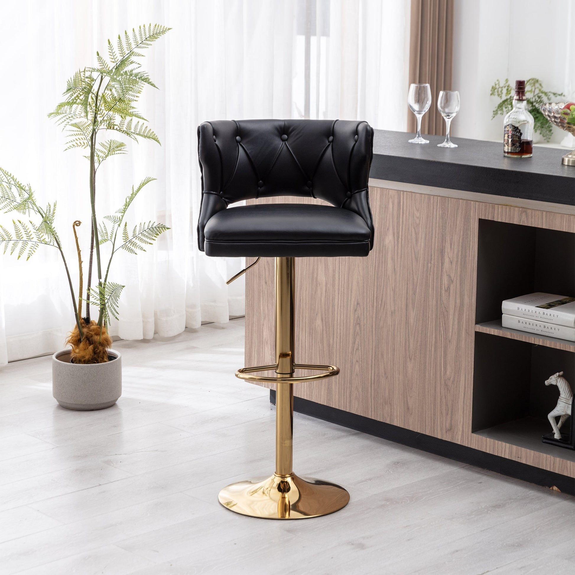 Set of 2 Modern Fashionable Velvet Bar Stools-6