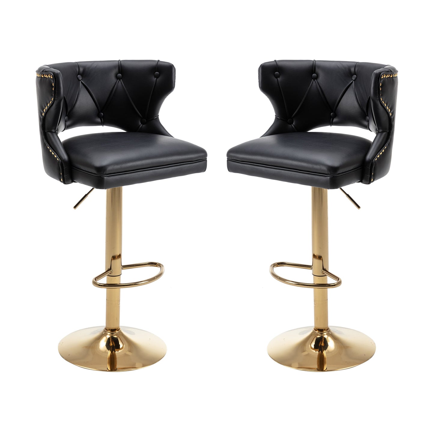 Set of 2 Modern Fashionable Velvet Bar Stools-0