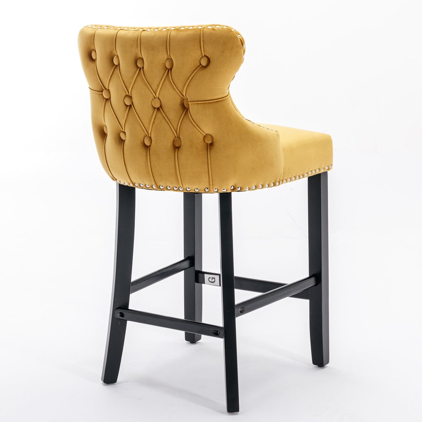 Yellow Velvet Barstool-9