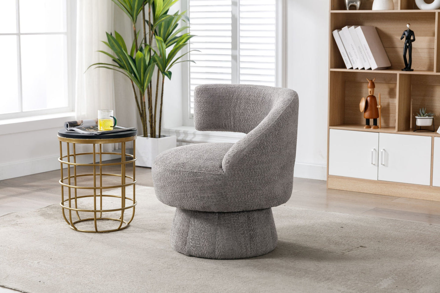 360 Degree Swivel Cuddle Barrel Accent Chairs-4