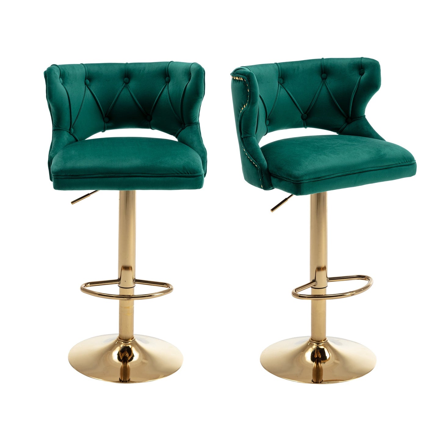 Set of 2 Modern Fashionable Velvet Bar Stools-11