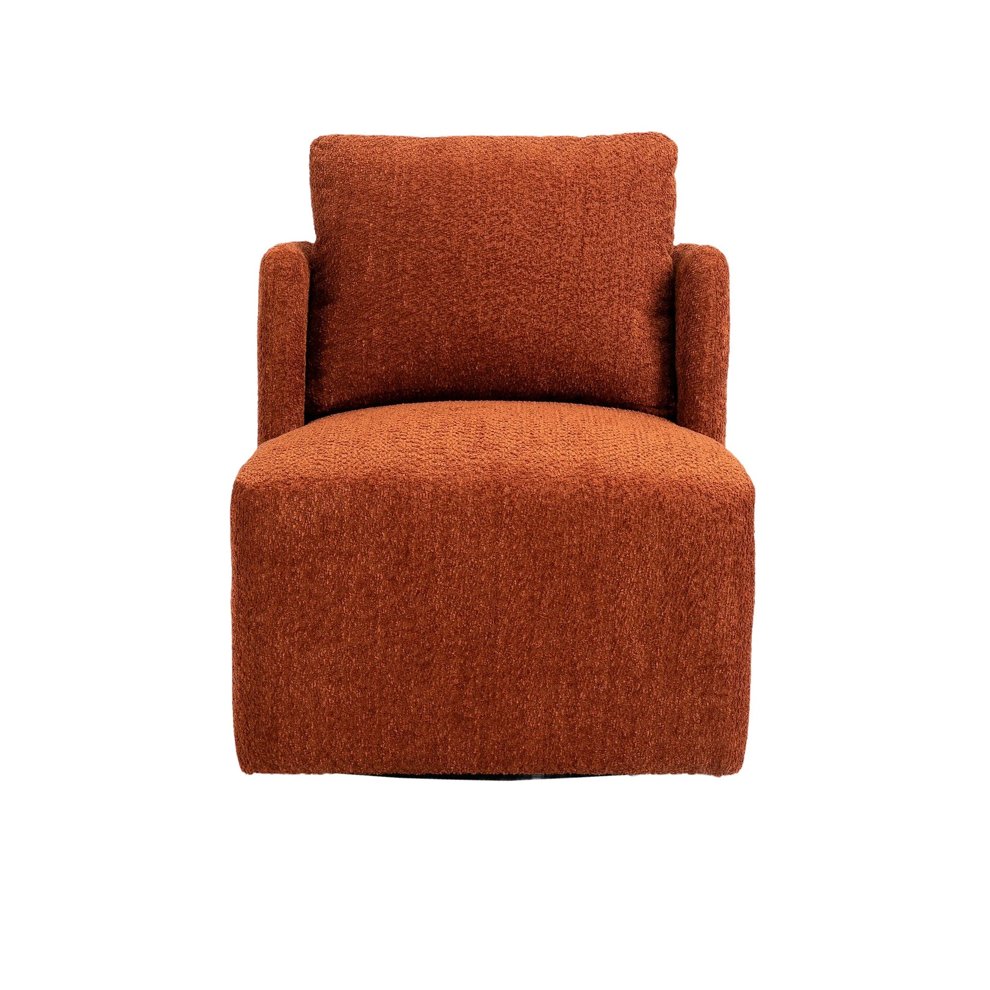 Swivel Barrel Chair, Comfy Round Accent Sofa Chair-6